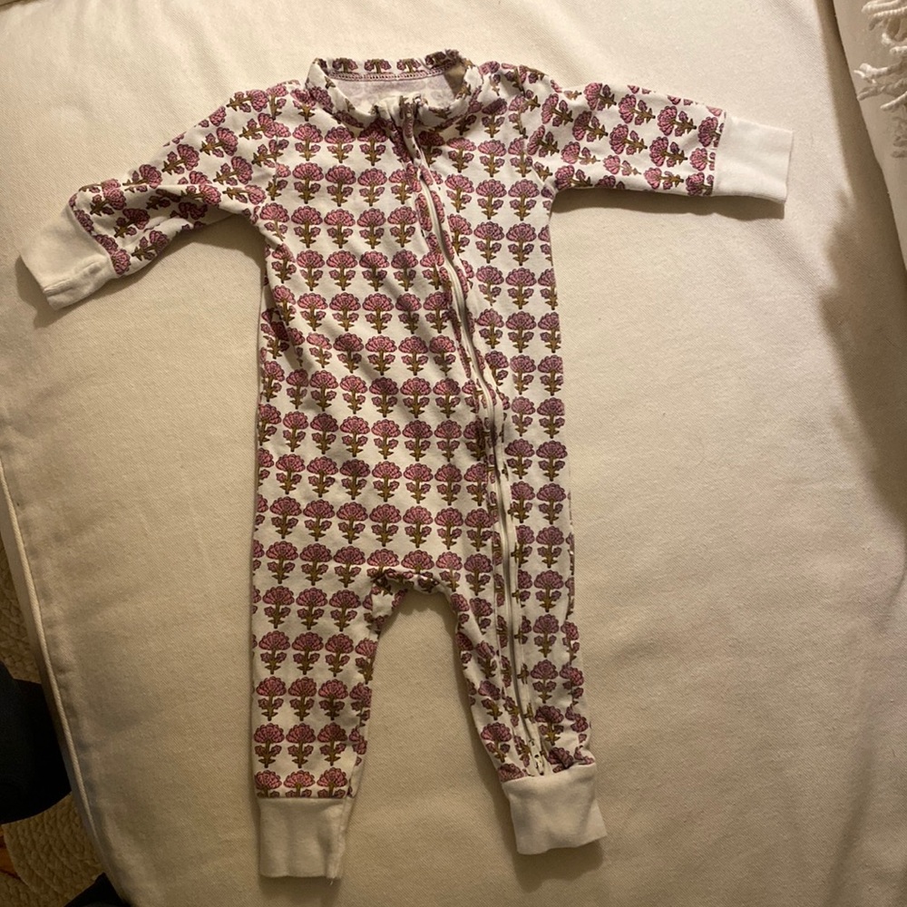 Pink chicken zip up play suit